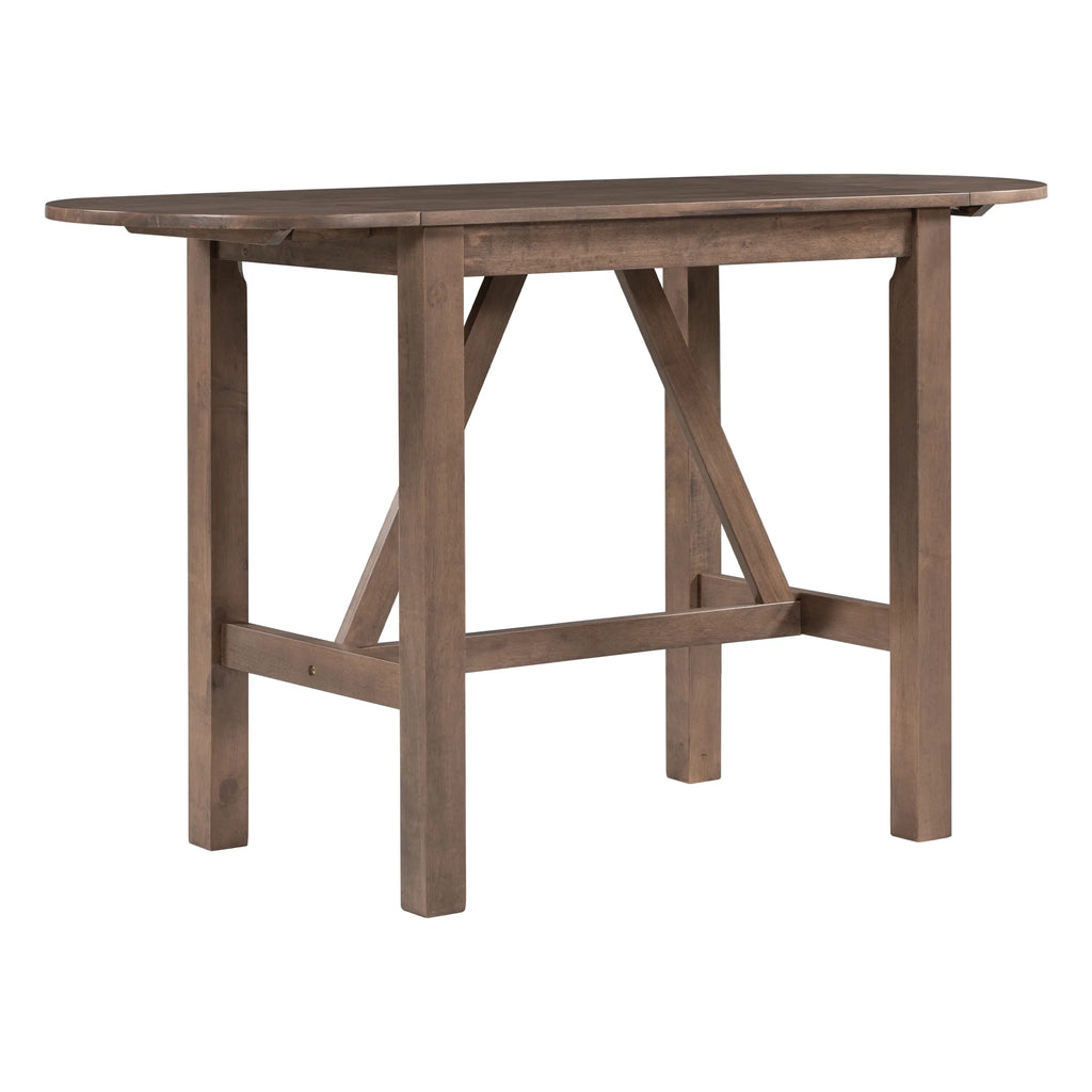 Harper & Bright Designs 3 Piece Wood Folding Dining Table Set Drop Leaf Table with 2 Padded Counter Height Dining Chairs for Small Place, Brown