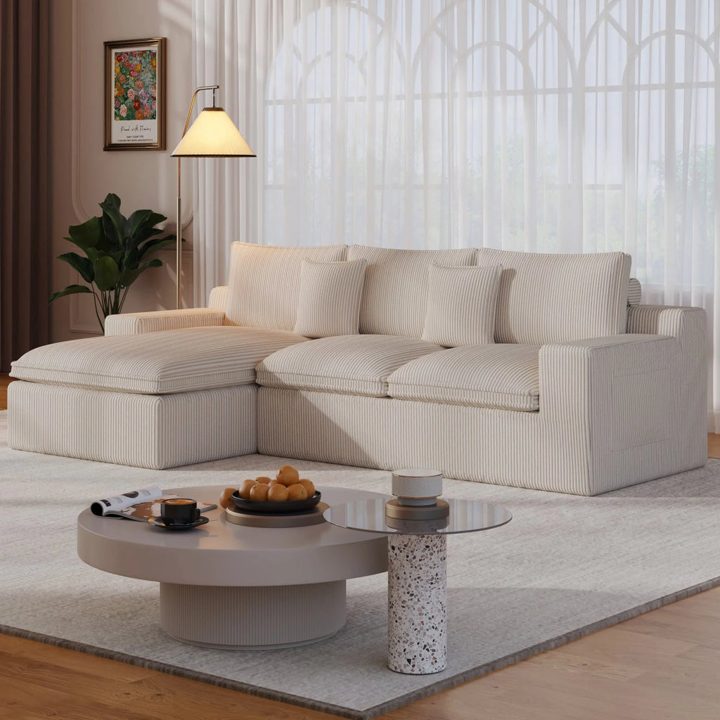 108 Modular Sectional Sofa, Cloud Sectional Couch with Deep Seat, Modern Modular L-Shape Sofa Couch with Chaise,Upholstered Couches for Living Room Bedroom