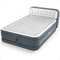 Open Box Intex Dura-Beam Deluxe Plush Headboard Queen Mattress Built-In Pump