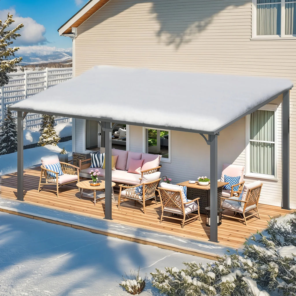 AECOJOY 10' x 12' Hardtop Gazebo, Heavy Duty Outdoor Gazebo with Galvanized Steel Sloping Roof, All Weatherproof Metal Gazebo Featuring Vertical Stripes for Patio, Backyard, and Lawns