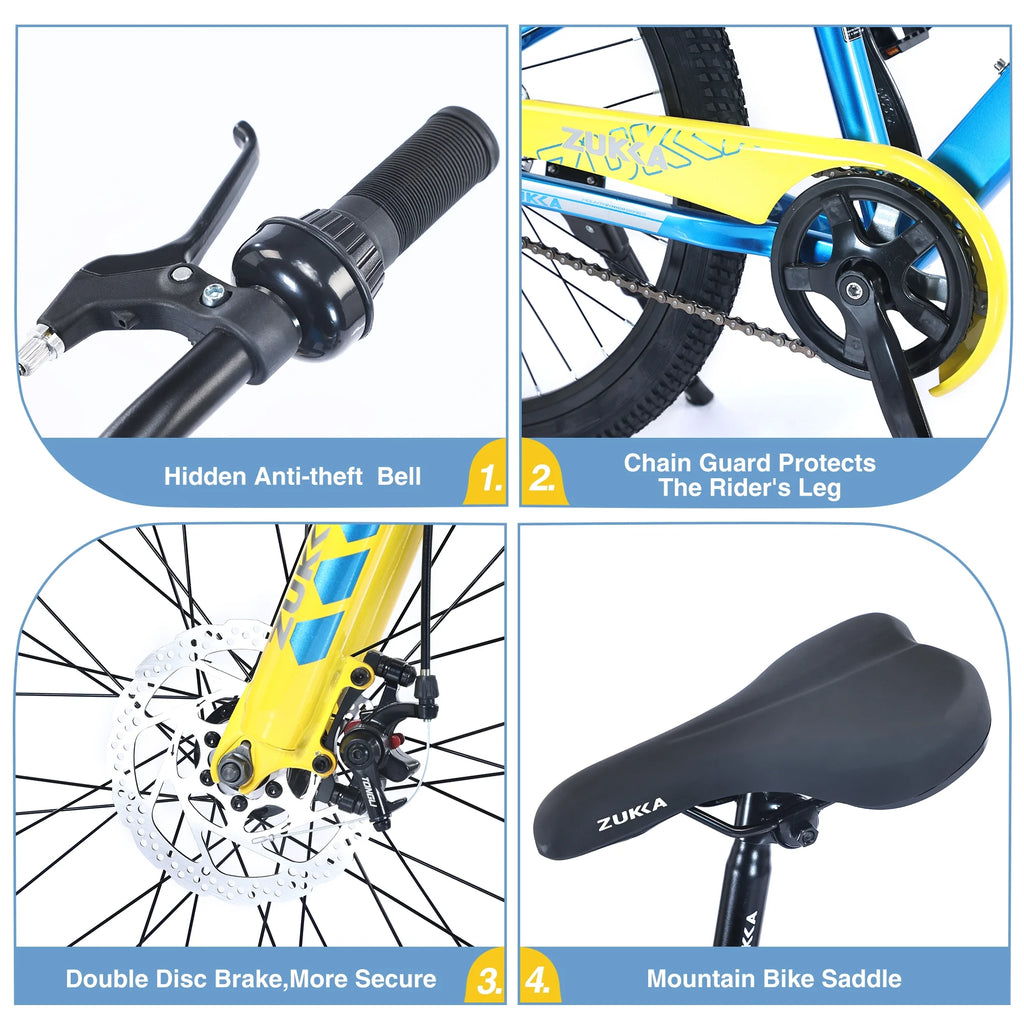 Mountain Bike,24 inch MTB for Boys and Girls Age 9-12 Years,Multiple Colors