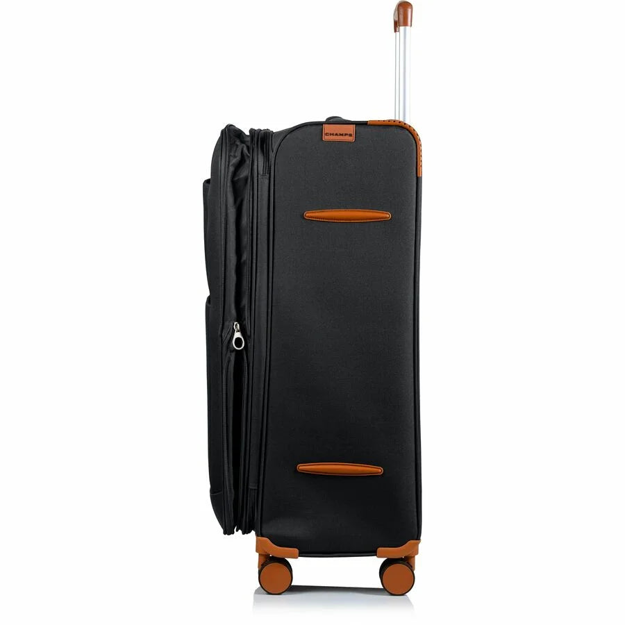 CHAMPS Classic Collection, 3-piece Softside Luggage set, Black