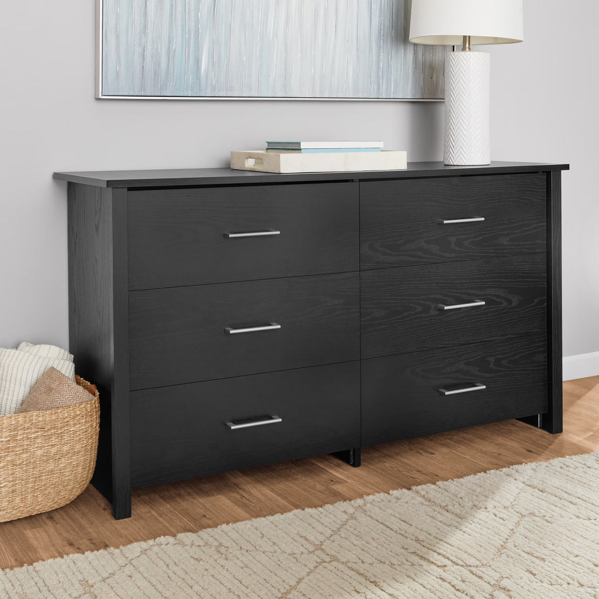 Mainstays Hillside 6-Drawer Dresser, Soft White Finish