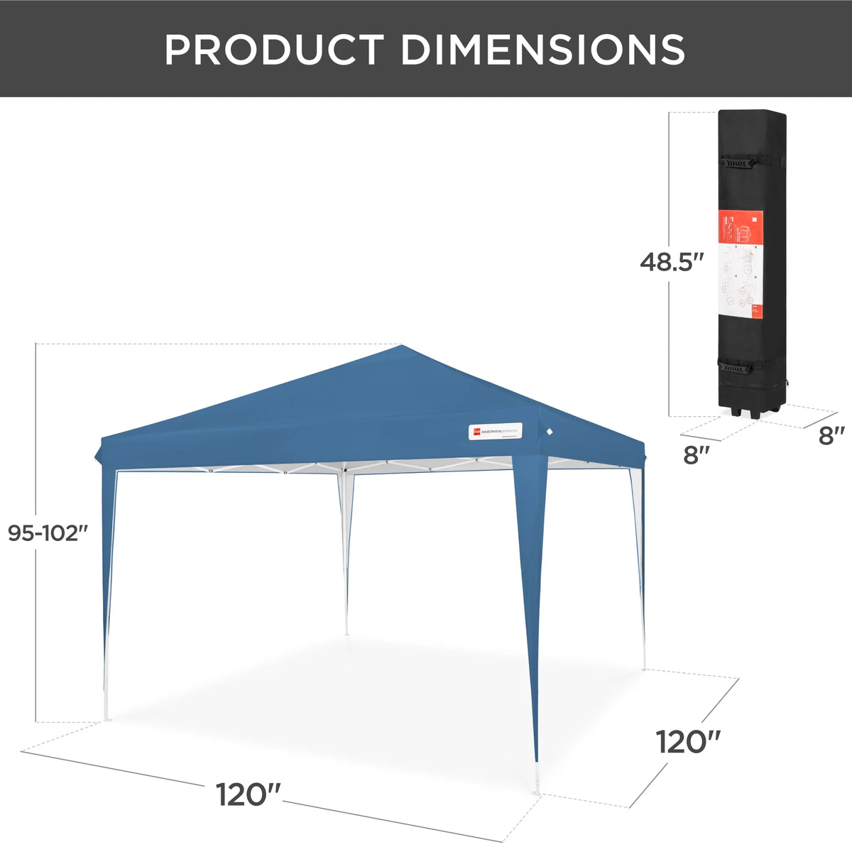 Best Choice Products 10x10ft Pop Up Canopy Outdoor Portable Adjustable Instant Gazebo Tent w/ Carrying Bag - White