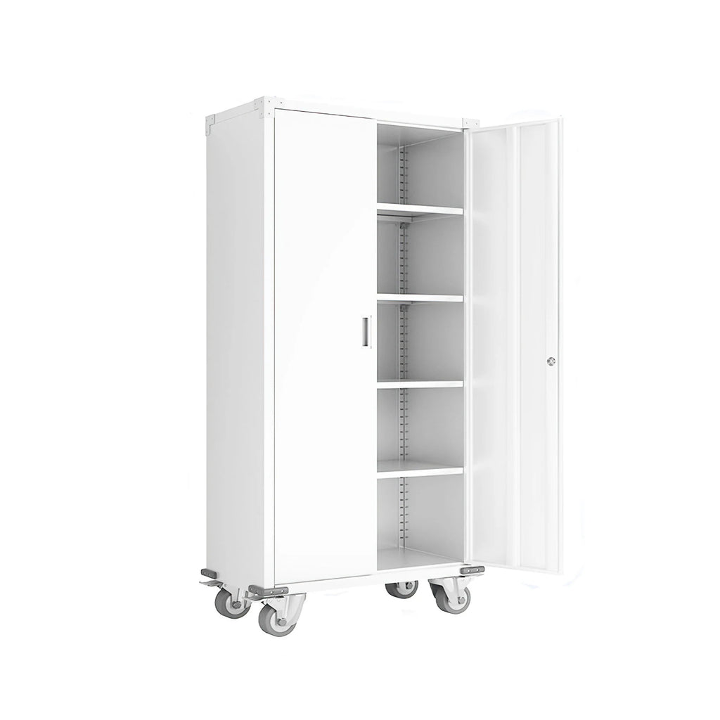 Aobabo 72 Inch Locking Storage Cabinet w/ Adjustable Shelves, Gray
