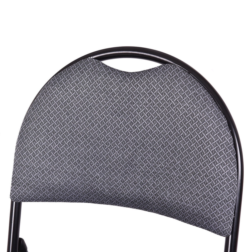 Costway Set of 6 Folding Chairs Fabric Upholstered Padded Seat Metal Frame Home Office
