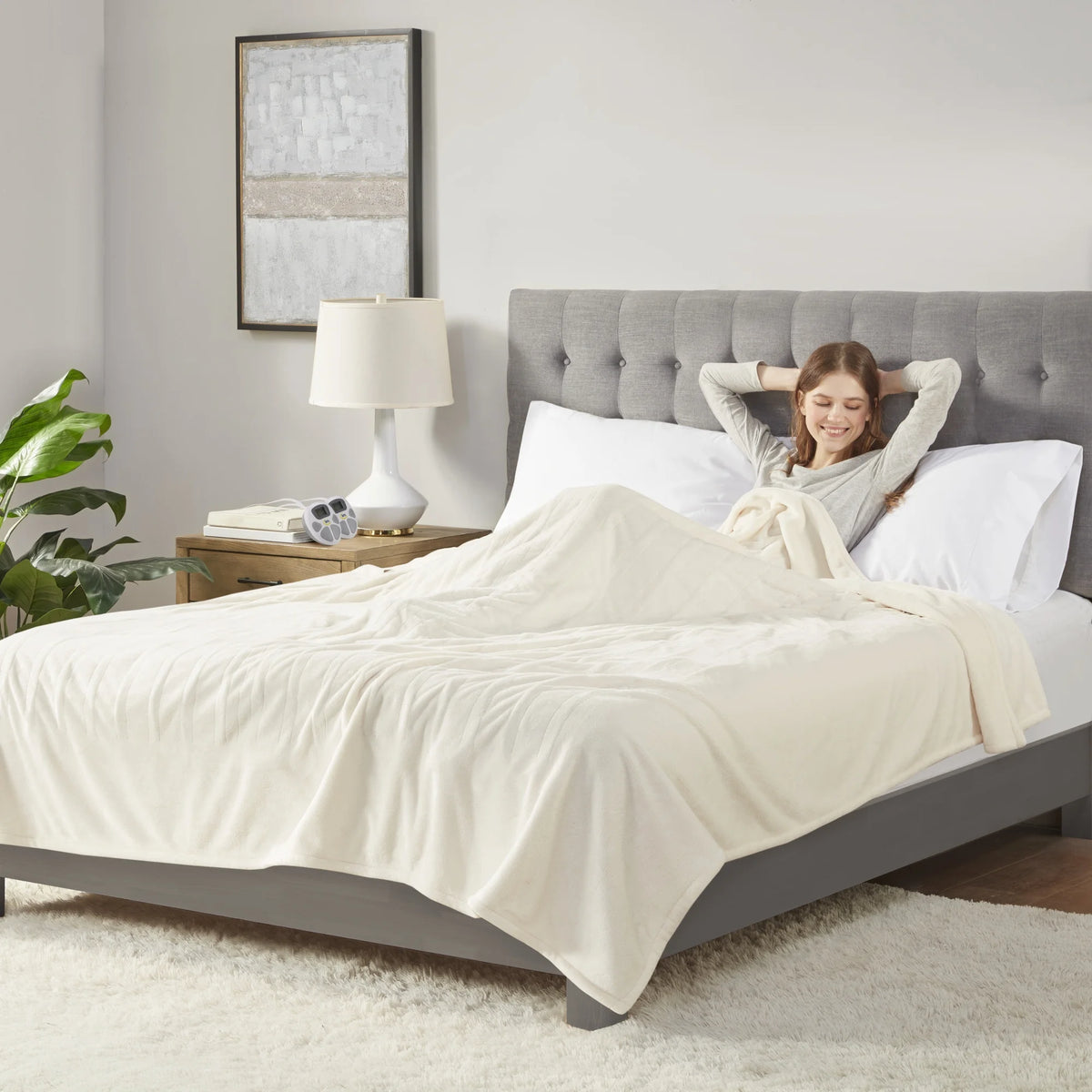 Serta Gray Polyester  Electric Blanket, Queen