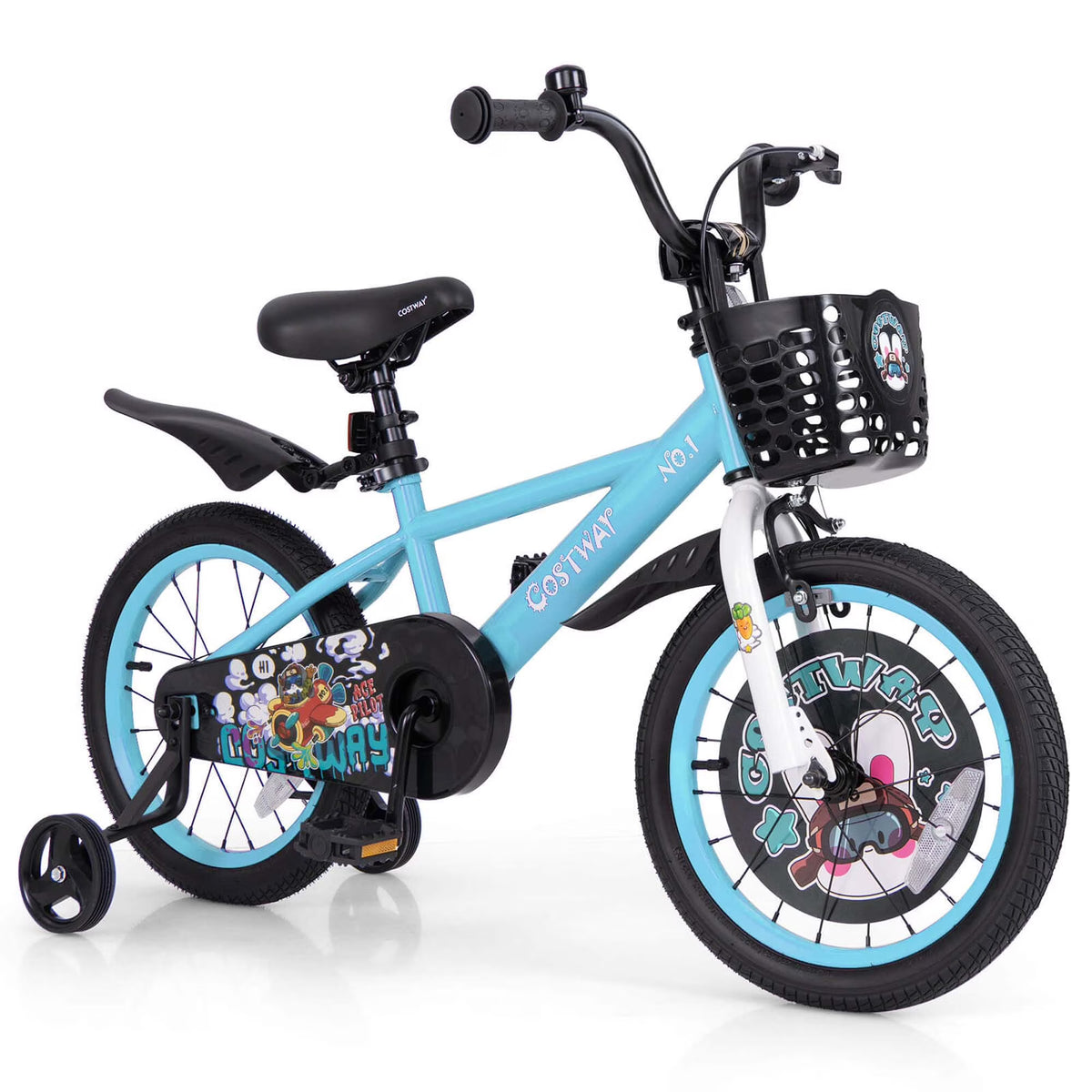 Costway 16" Kid’s Bike for 4-7 with Height-Adjustable Handlebar & Saddle Handbrake Blue