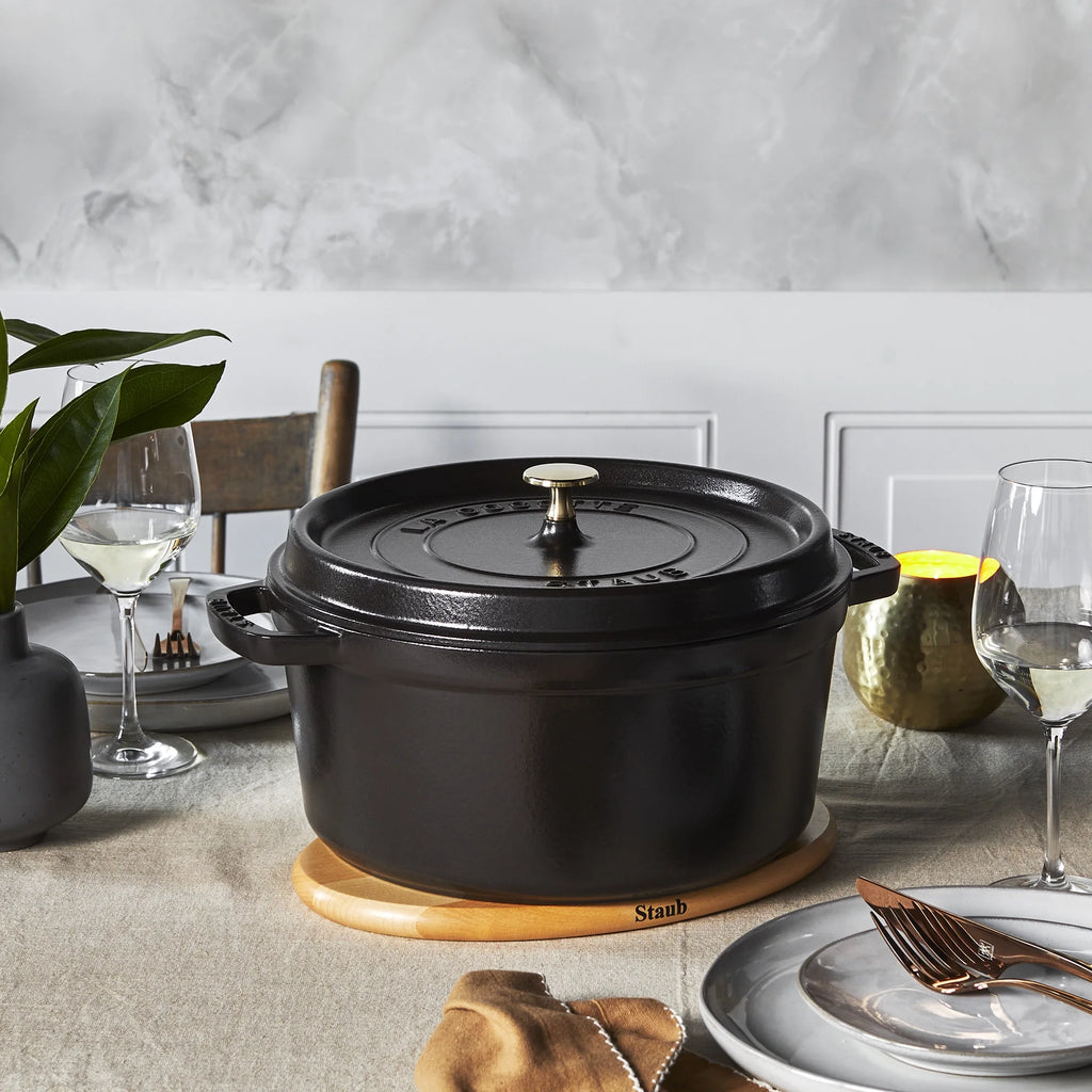 Staub Cast Iron 7-qt Round Cocotte - Grenadine