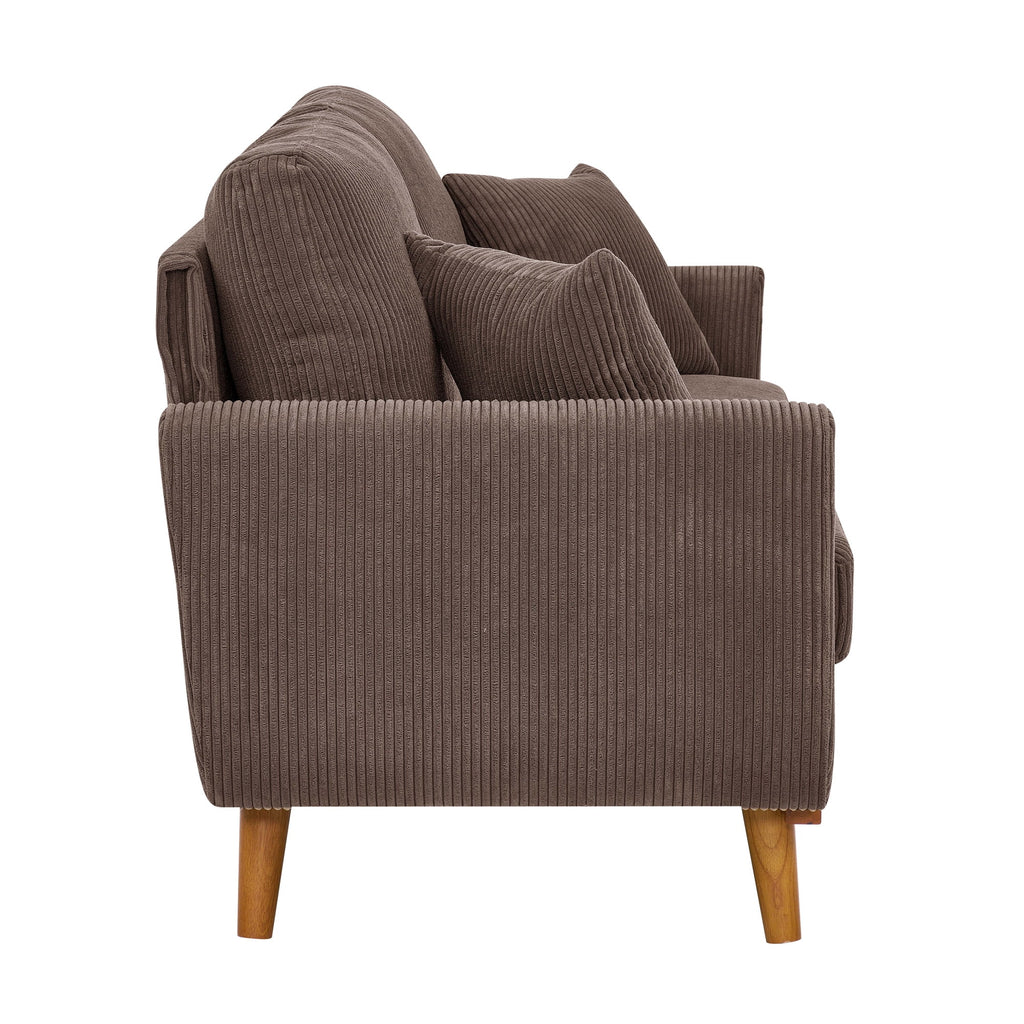 Aukfa 68" Small Sofa Couch Comfy Mid Century Modern Loveseat Sofa for Living Room Bedroom, Cream