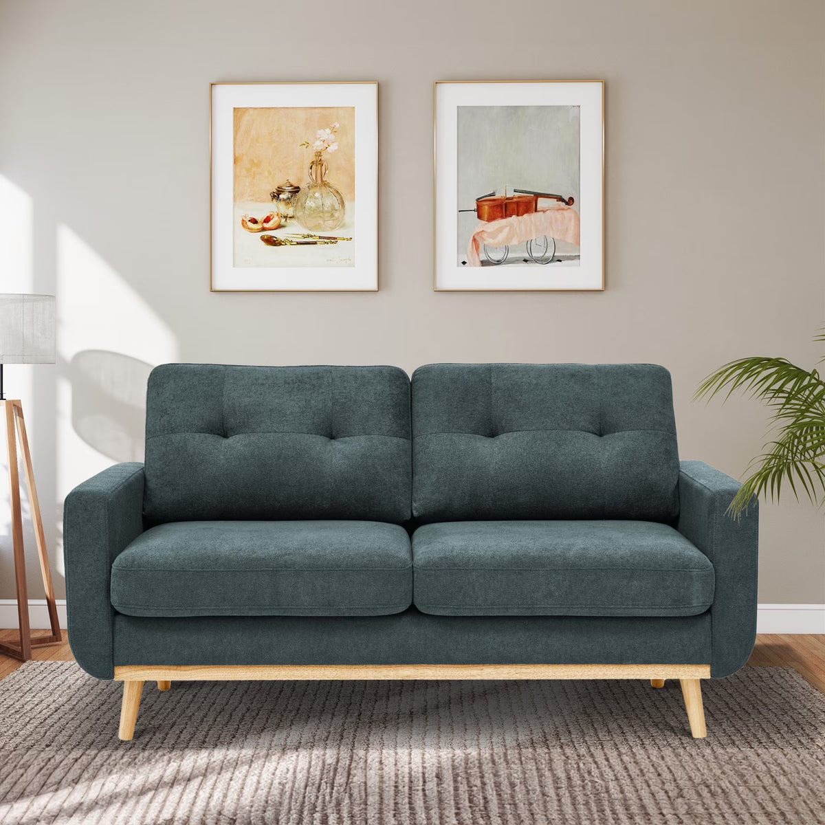 Aukfa 68" Small Sofa Couch Comfy Mid Century Modern Loveseat Sofa for Living Room Bedroom, Cream