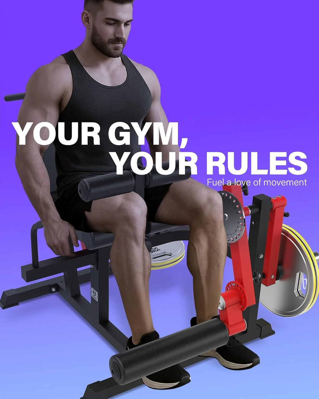 HVO Leg Extension and Curl Machine - Leg Extension Machines for Home Gym Leg Hamstring Workout Lying Seated Adjustable