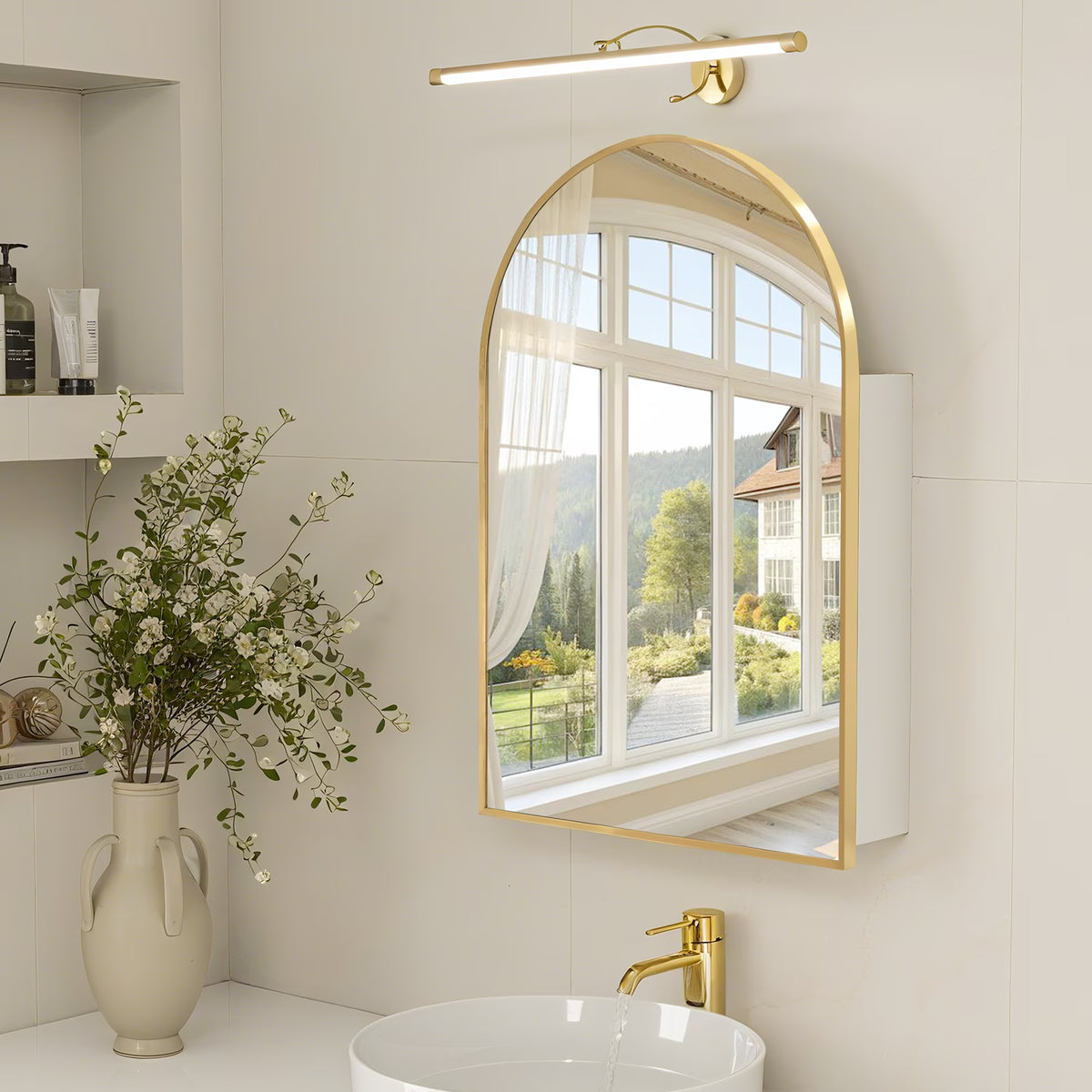 20 x 30 Medicine Cabinet with Mirror,Gold Bathroom Mirror with Storage,Metal Framed Medicine Cabinet Wall Mount with Adjustable Shelves for Bathroom Vanity Modern Farmhouse