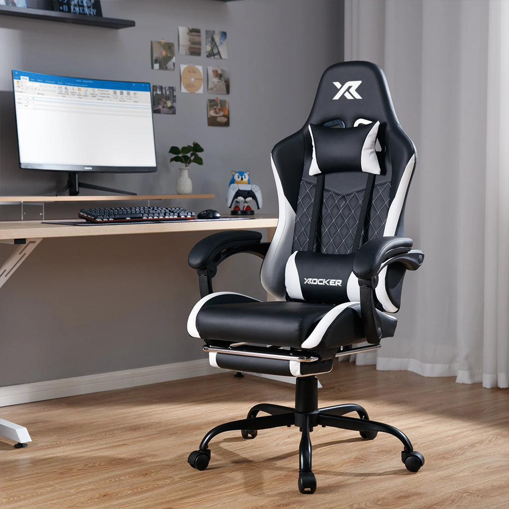 X Rocker Apex PC Gaming Chair with Massage Function and Footrest, Red