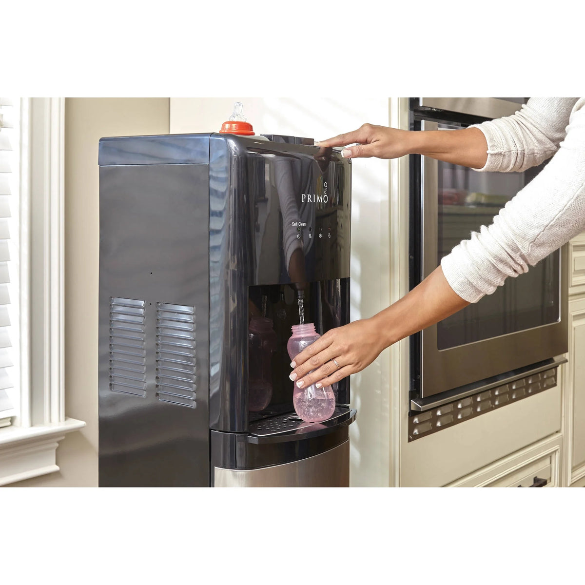 Primo® Water Deluxe Self Sanitizing Water Dispenser Bottom Loading, Hot/Cold/Cool Temp, Stainless Steel