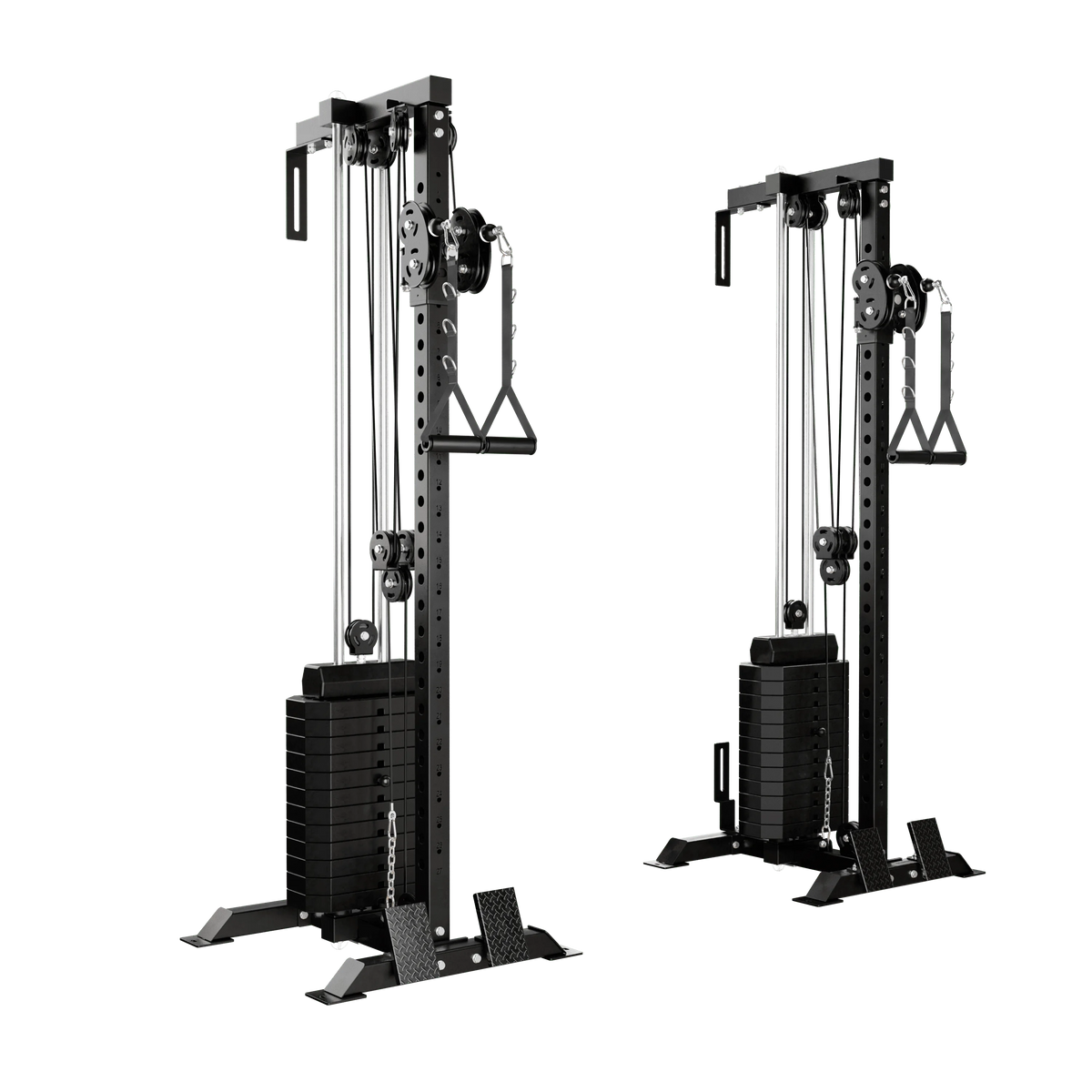 Mikolo Cable Crossover Machine Home Gym, Wall Mount Cable Station with 200LBS Weight Stack,Lat Pull Down Machine with 27 Positions Dual Pulley System