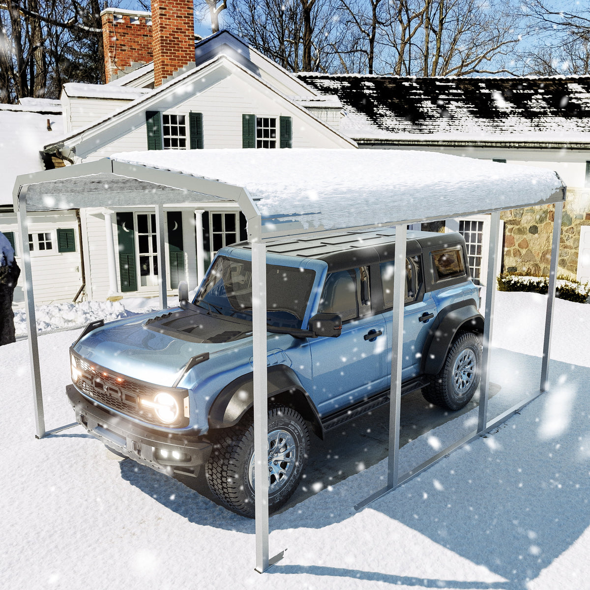 Tolead Heavy Duty Galvanized 10' x 15' Grey Carport