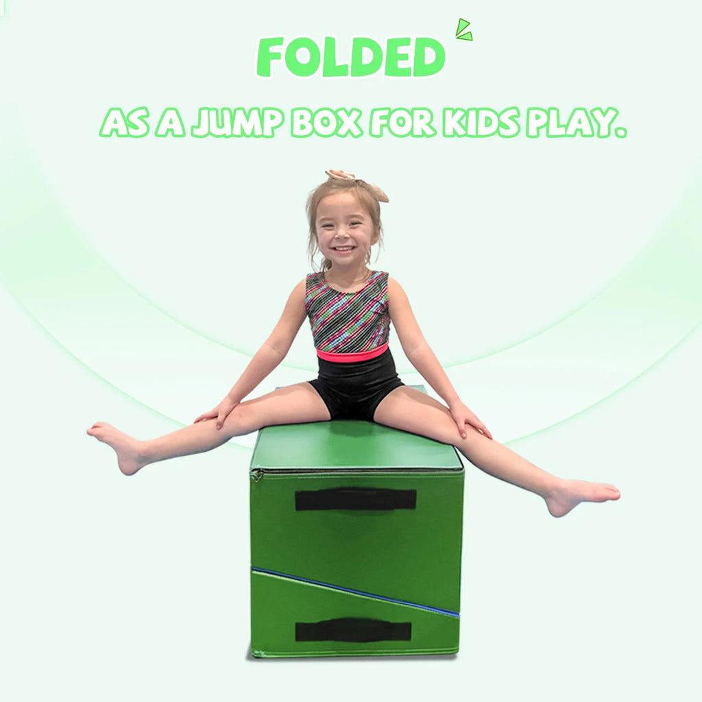 Kangaroo Hoppers Incline Gymnastics Mat, 48 x24 x14 Folding Wedge for Kids Tumbling, Skill Training, Multiple Colors Cheese Mat for Gymnastics, Home Gym Exercise
