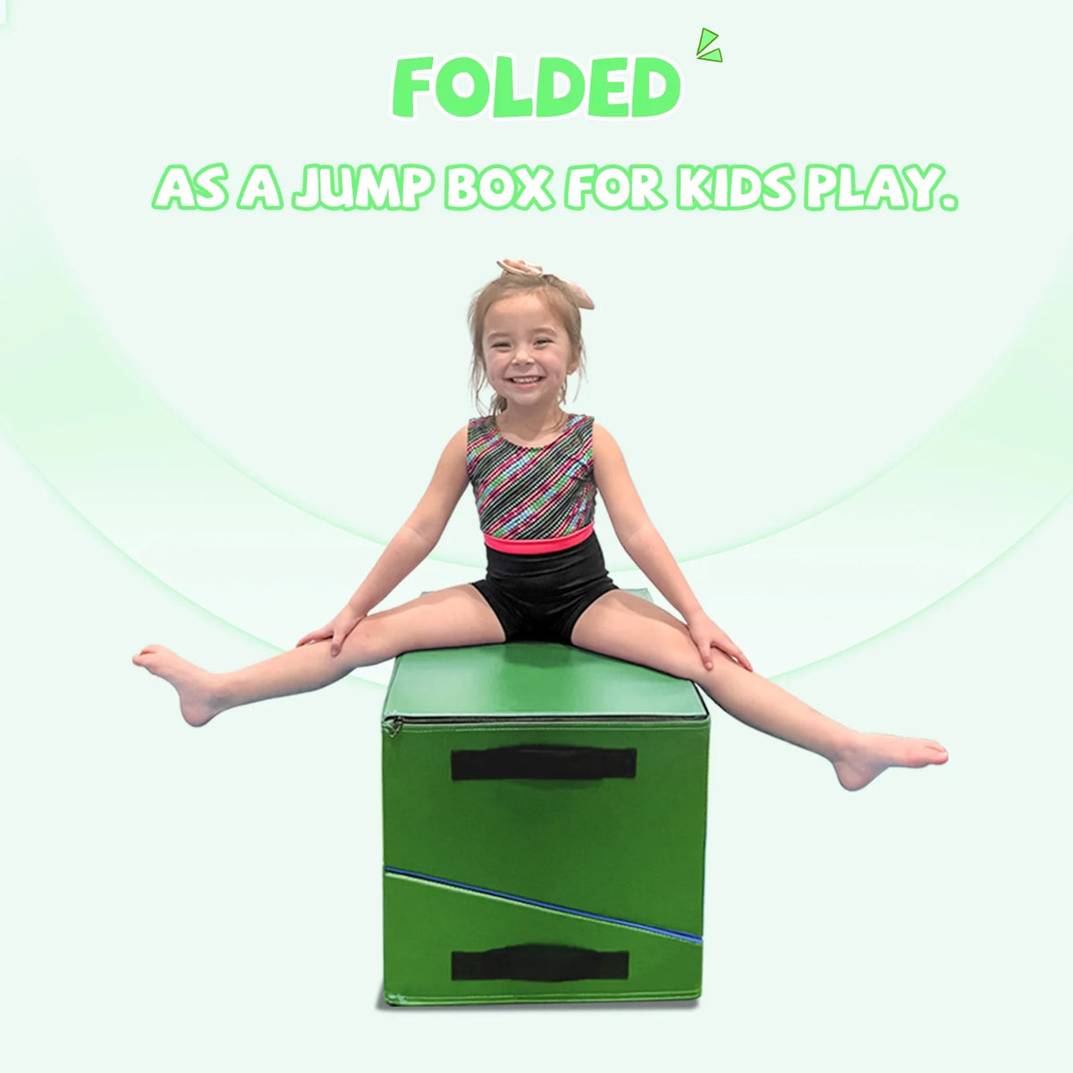 Kangaroo Hoppers Incline Gymnastics Mat, 48 x24 x14 Folding Wedge for Kids Tumbling, Skill Training, Multiple Colors Cheese Mat for Gymnastics, Home Gym Exercise