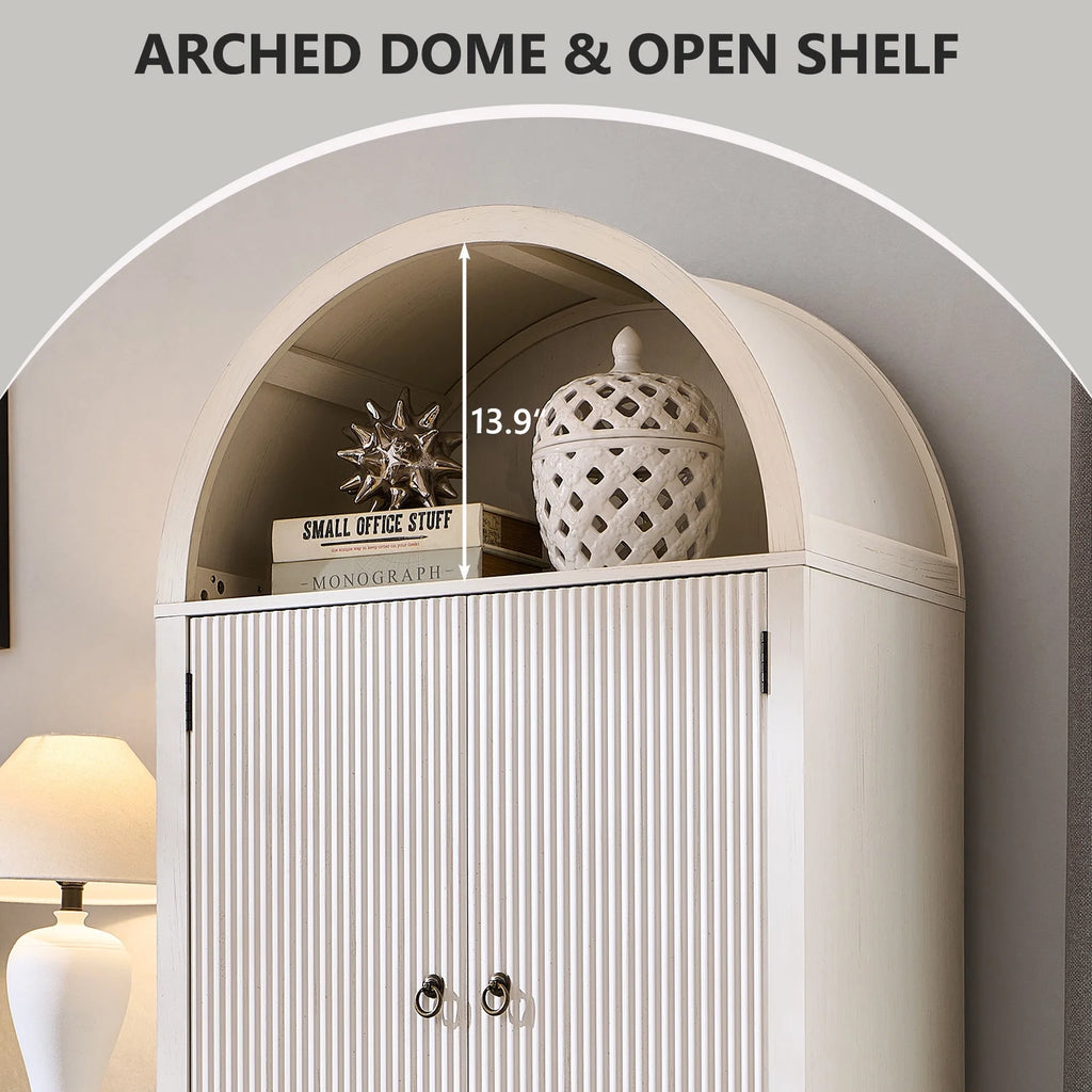 IFGET 71" Tall Arched Kitchen Pantry Storage Cabinet, Large Storage Cabinet with Adjustable Shelves, Pantry Cabinet for Kitchen, Dining Room
