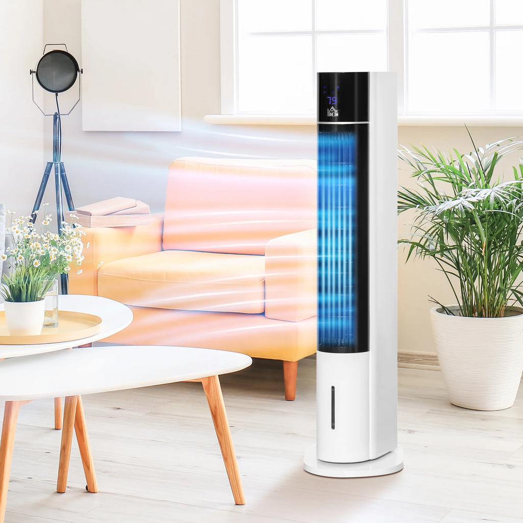 HOMCOM 42" Oscillating Air Cooler for Home with Timer 3-In-1 Evaporative Ice Cooling Tower Fan Humidifier with 3 Modes 3 Speeds LED Display Remote