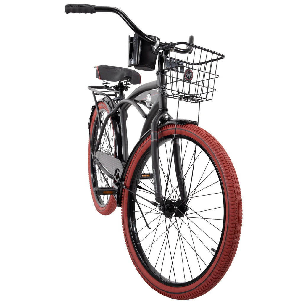 Huffy 26" Nel Lusso Cruiser Bike, Fits Riders 5'0"+, Matte Black, Adult, Men's