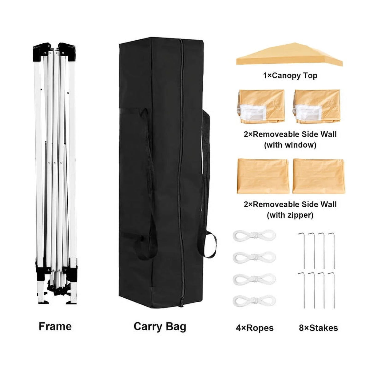 Clipop Portable 10x10ft Pop Up Gazebo, Instant Canopy Waterproof Anti-UV Shelter with 4 Side Panels & Carry Bag,Blue
