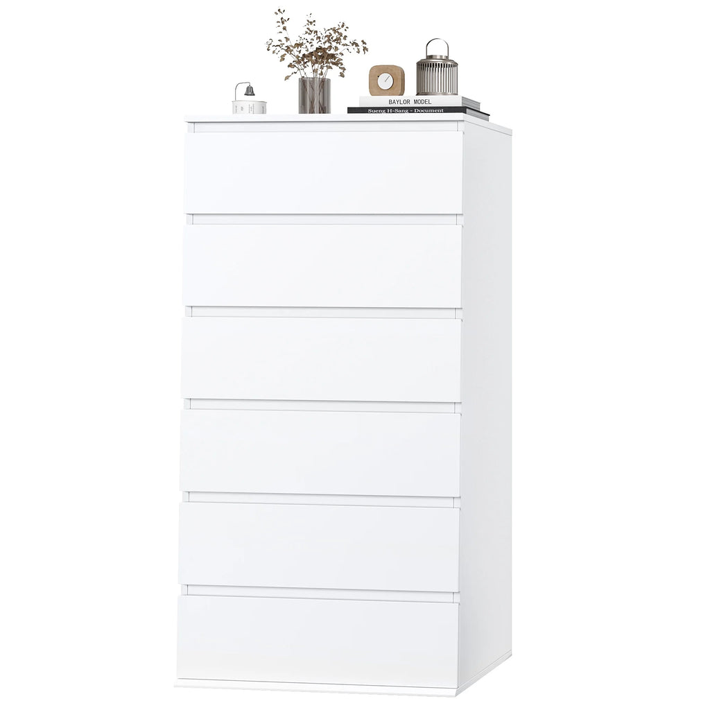 Homfa 5 Drawer White Dresser, Modern Storage Cabinet for Bedroom,Tall Chest of Drawers for Living Room