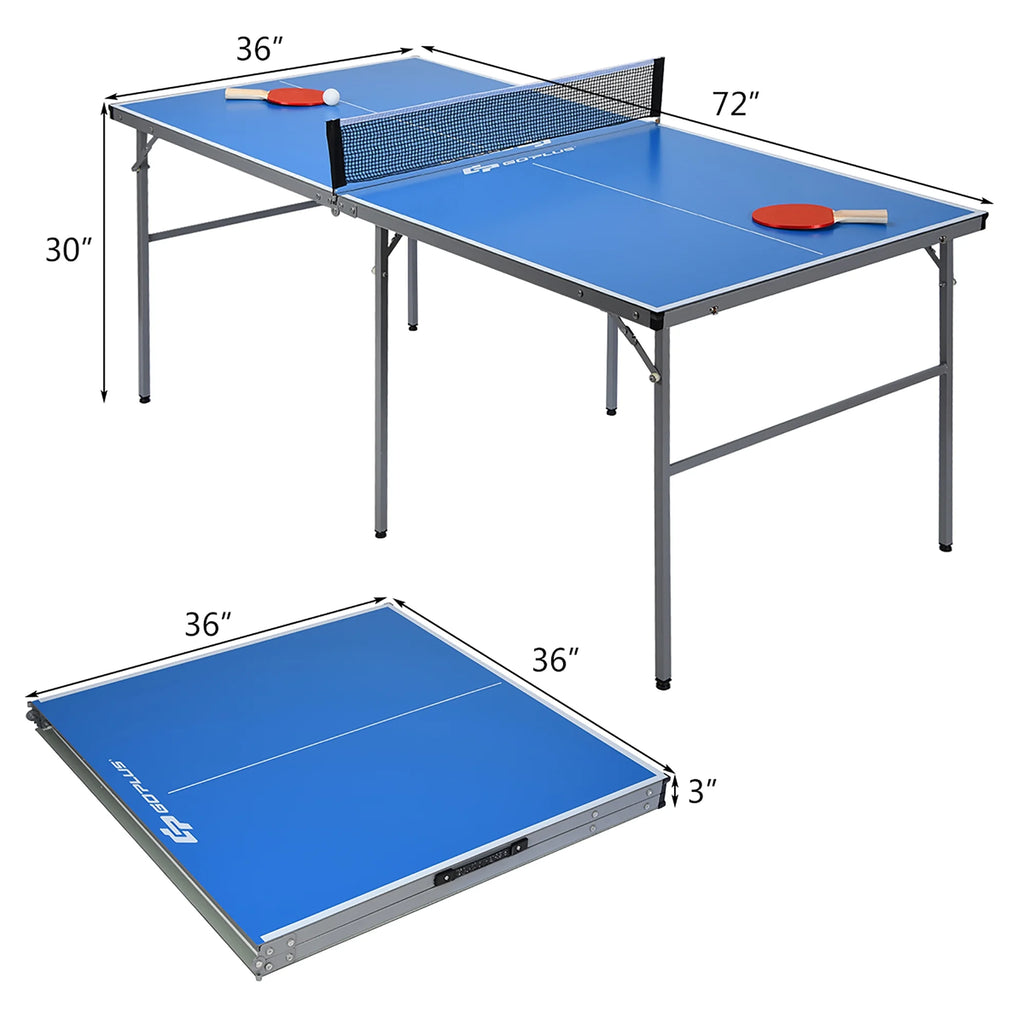 Goplus 6 x3 Portable Tennis Ping Pong Folding Table w/Accessories Indoor Outdoor Game