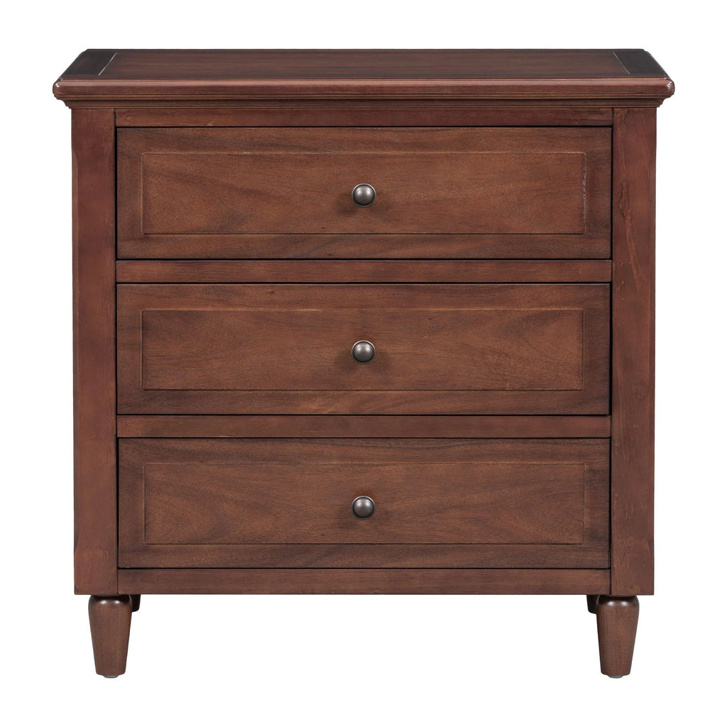 White Nightstand for Bedroom, Atumon Nightstand with 3 Drawers, Wood Bedside Table, Modern Nightstand Furniture for Bedroom, 28"L x 16.9"W x 28"H