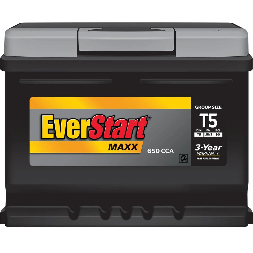 EverStart Maxx Lead Acid Automotive Battery, Group Size T5 12 Volt, 650 CCA 95 RC