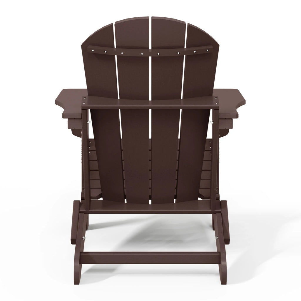 Westintrends Outdoor Folding HDPE Adirondack Chair, Patio Seat, Weather Resistant, Dark Brown