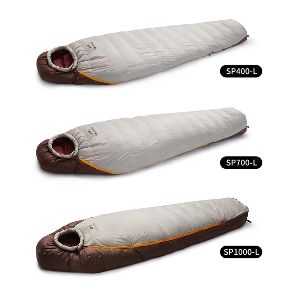 Naturehike, Mummy Sleeping Bag, Pro Outdoor Down Sleeping Bag for Cold Weather,  Water Repellent Sleeping bag with Compression Sack, High Fluffy Duck Down Filling,  For Hiking/Travel/Expedition