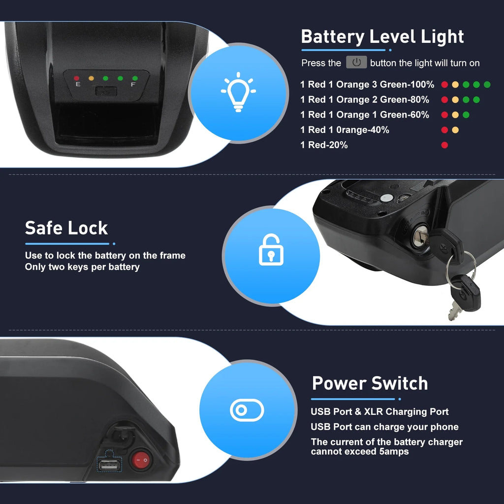 4Pin 36V 20AH Battery Electric Scooter Battery 750W 36V Ebike Battery for Adult Electric Bike Motor
