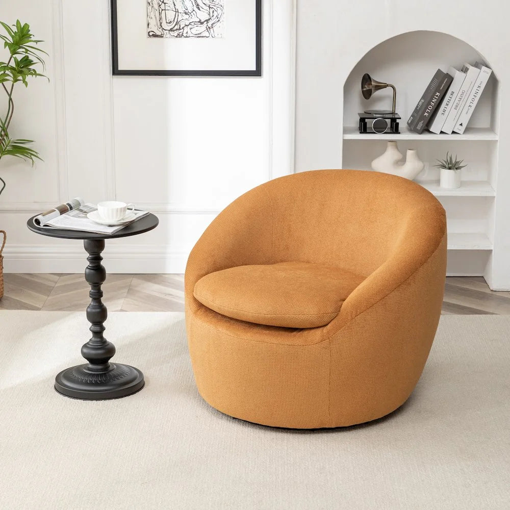 Roundhill Furniture Winnie Modern Barrel Chair, 360 Swivel