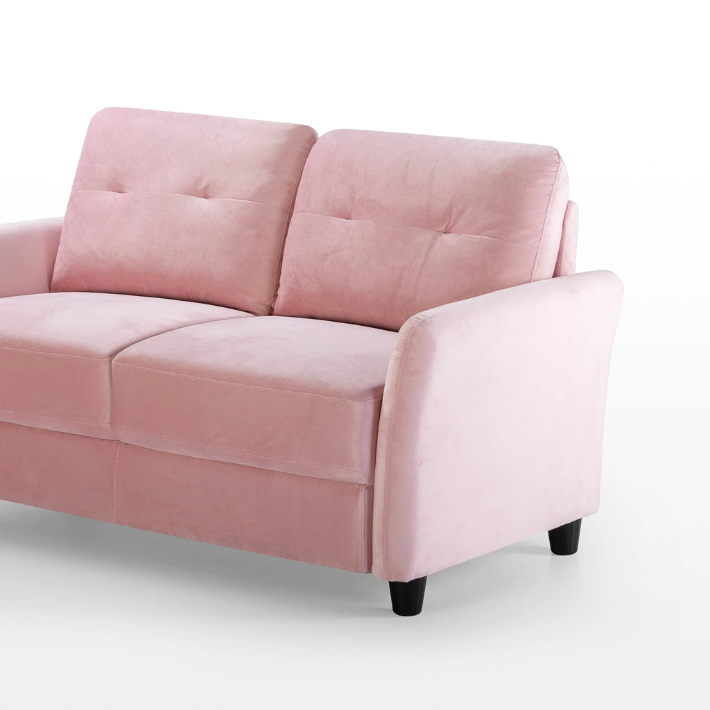 Ember Interiors Ricardo Loveseat, Blush Velvet