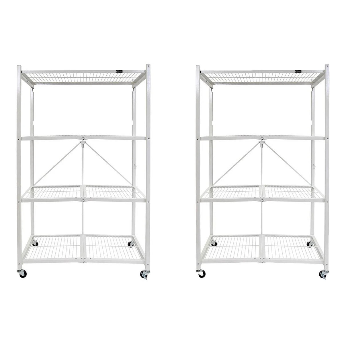 Origami 2-Pack R5 Series Heavy-Duty 4-Tier Foldable Steel Shelf, Pewter