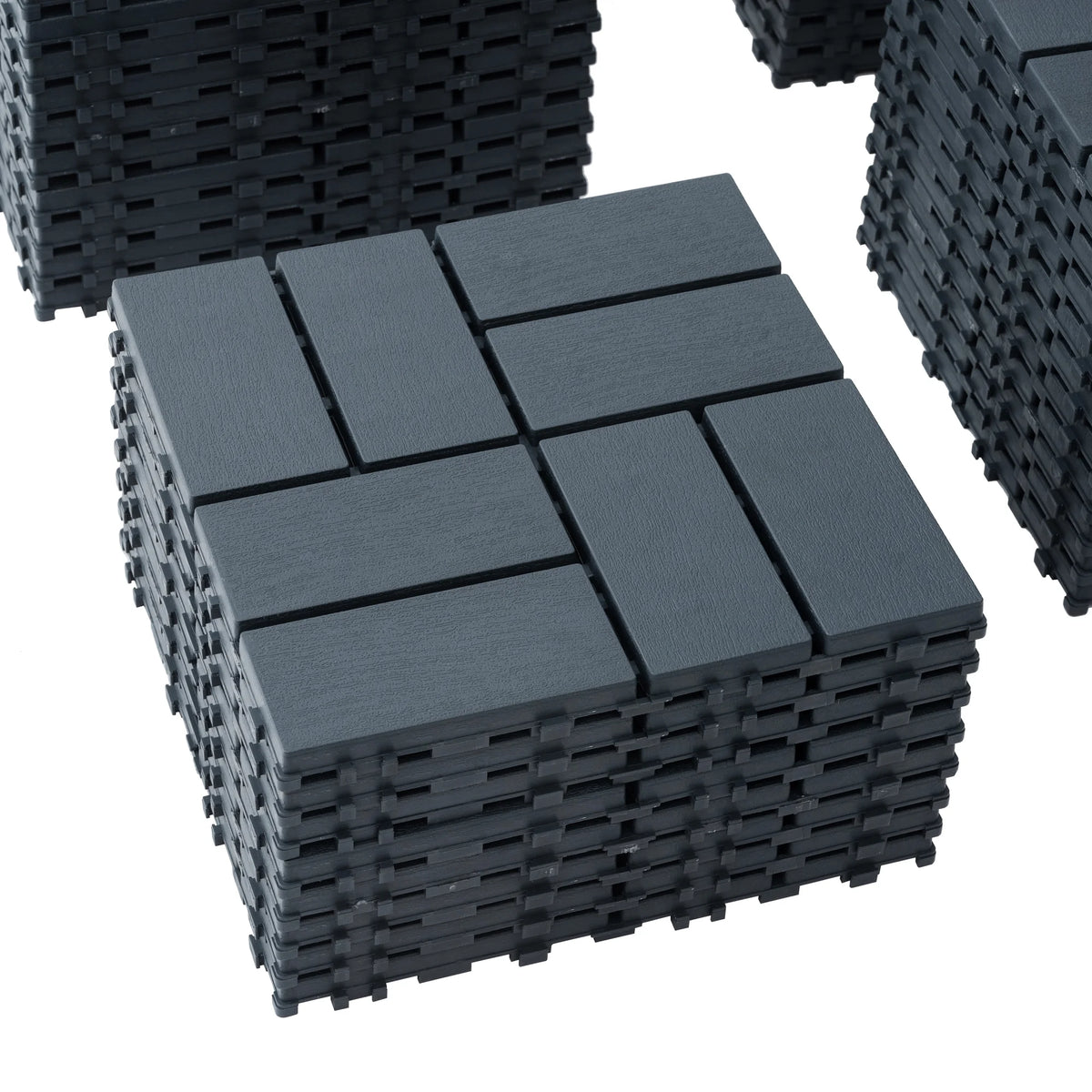 44PCS Plastic Interlocking Deck Tiles,Patio Deck Tiles,12"x12" Square Waterproof Outdoor