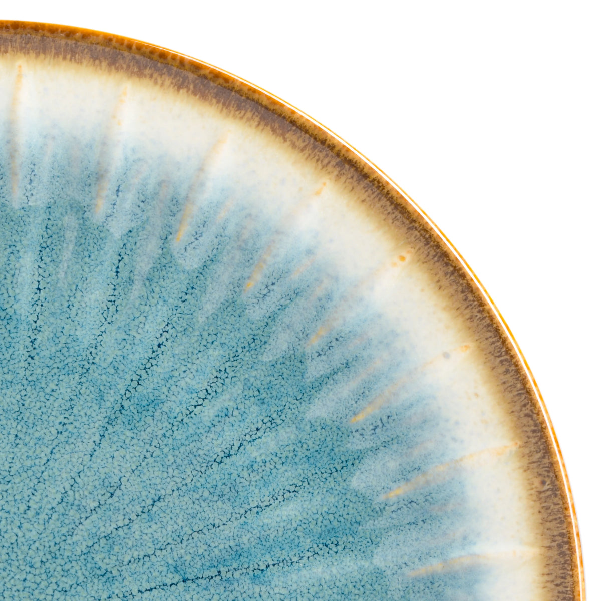Gibson Elite Mayfair Bay 16 Piece Double Bowl Embossed Reactive Dinnerware Blue