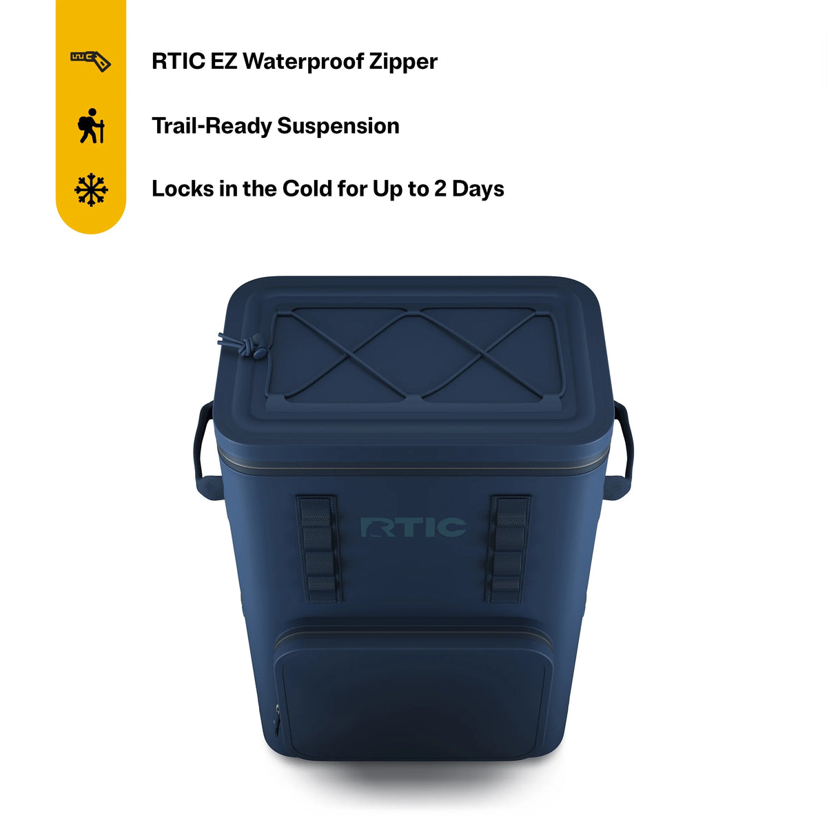 RTIC 48 Can Ultra-Tough Backpack Cooler, Leakproof Cooler, Waterproof Zipper, Navy
