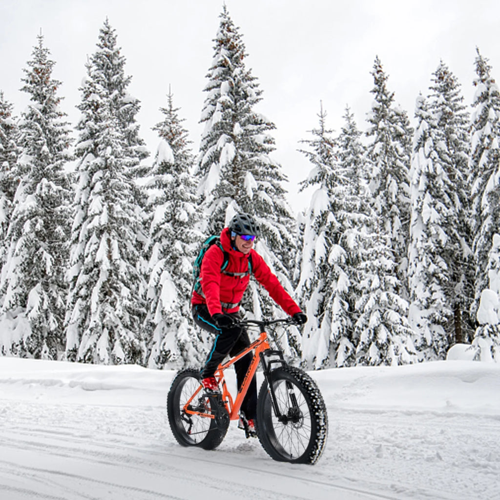 Ambifirner 26 inch City Bike Fat Tire Mountain Bike - Full Shimano 21 Speed - Dual Disc Brake - High-Carbon Steel Frame - Front Suspension for Gift
