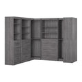 Bestar Pur 161W Walk-In Closet Organizer System in Bark Gray - Engineered Wood