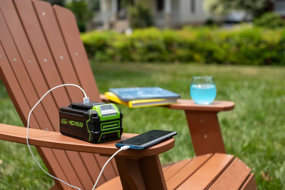 Greenworks 40V 17" Push Mower + Axial Brushless Blower, with 4.0Ah USB Battery & Charger