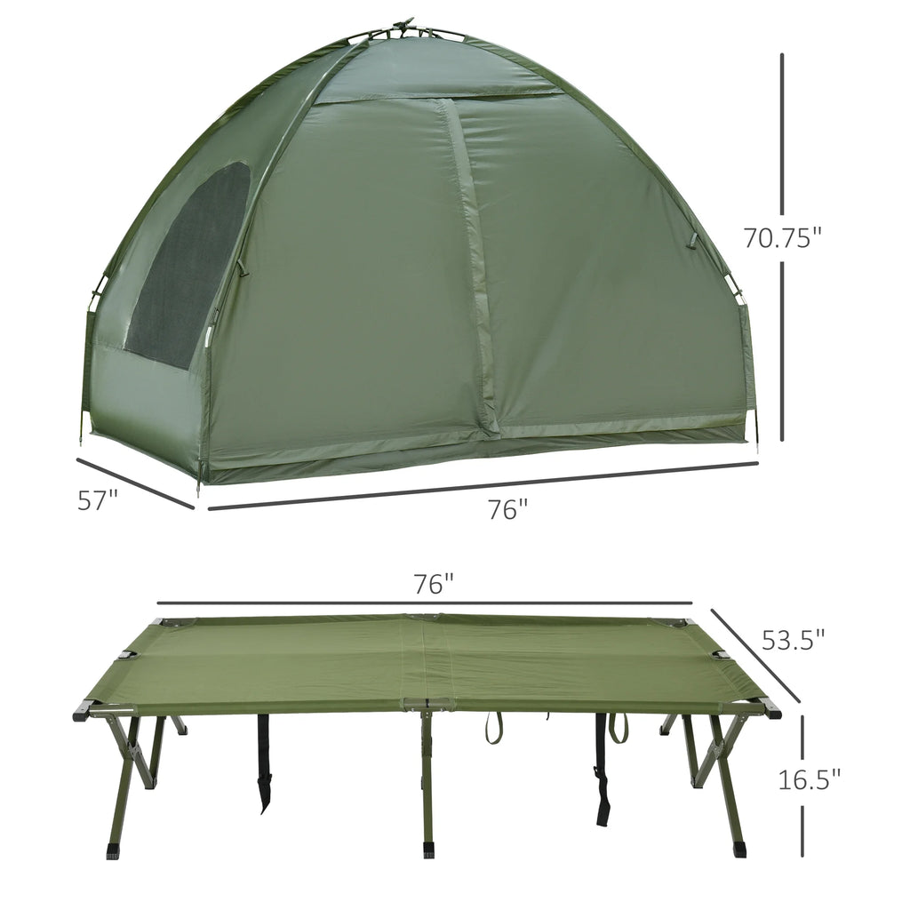 Witaxima 2 Person Elevated Camping Cot Tent Set, Foldable Bed Tent with Air Mattress