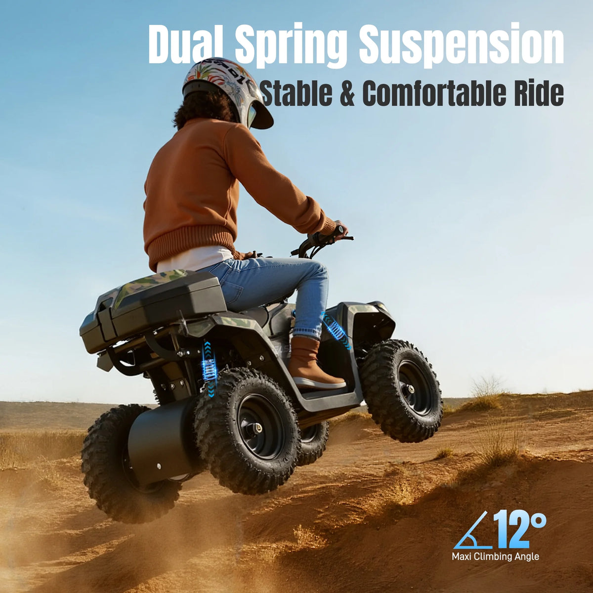 All-Terrain 25 Miles Ride on Toys,Arshin Powerful Kids Toy Vehicle,15.5 mph Variable Speeds,Parent Control,Suspension,Disc Brake,Suspension,Perfect Gift(Blue)