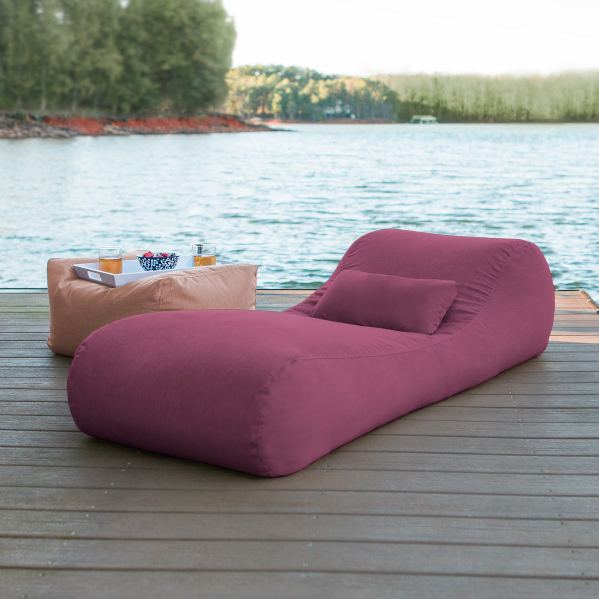 Jaxx Bean Bags Jaxx Arlo Outdoor Bean Bag Lounge with Pillow Granite