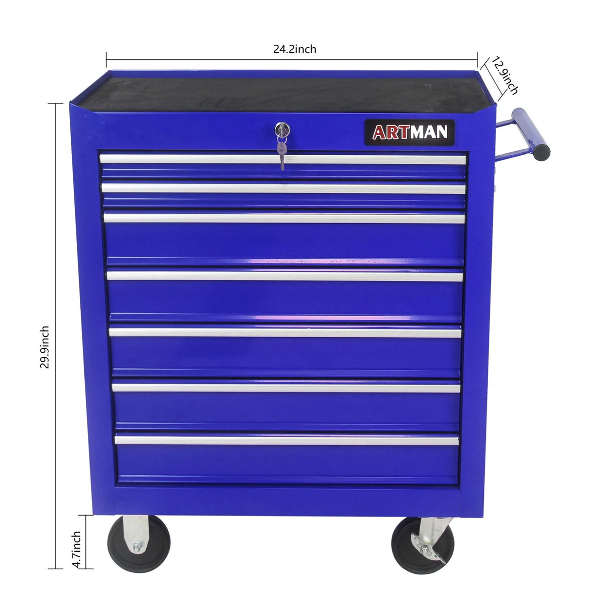 7-Drawer Rolling Tool Chest, Metal Tool Storage Organizer Cart with Locking System and Wheels, Multifunctional Mechanic Tool Cart for Garage, Warehouse, Workshop, Repair Shop, Red