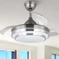 42" Retractable LED Ceiling Fan with Remote Control and Light Kit Included
