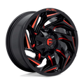 Fuel D755 Reaction 17X9 5X114.3/5X127 1Et 78Cb Gloss Black Milled With Red Tint Wheel