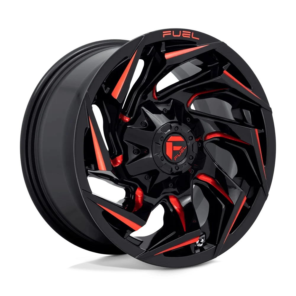 Fuel D755 Reaction 17X9 5X114.3/5X127 1Et 78Cb Gloss Black Milled With Red Tint Wheel